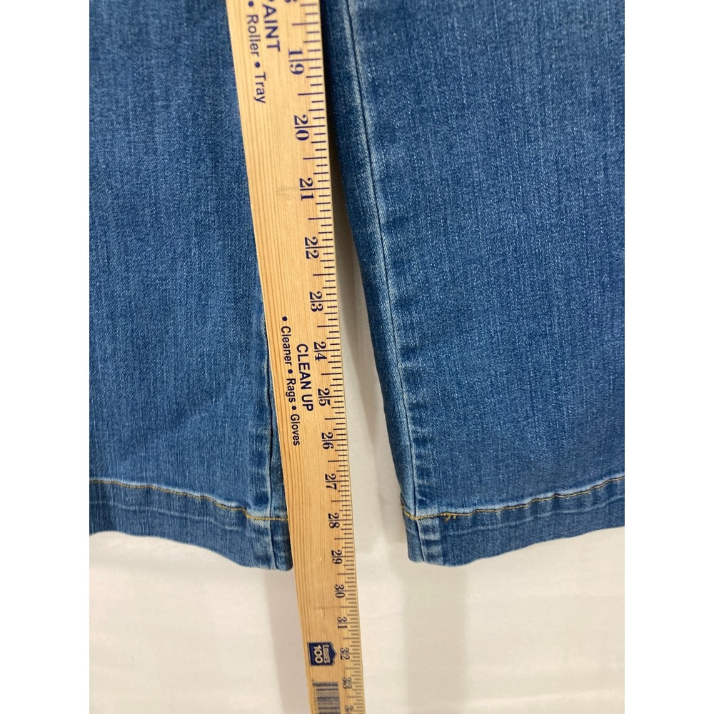 SPANX Seamed Front Wide Leg Jeans Size XL Vintage Indigo Pull-on Comfy - Picture 9 of 11